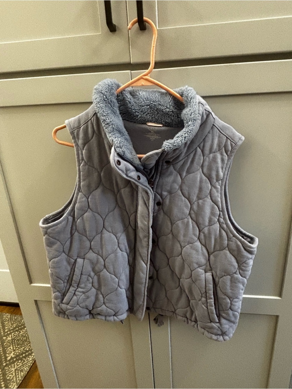 CALIA by Carrie Underwood Quilted Sherpa Vest in Light Blue